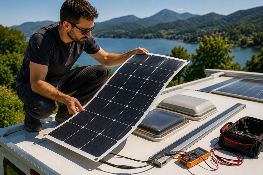 placa solar flexível